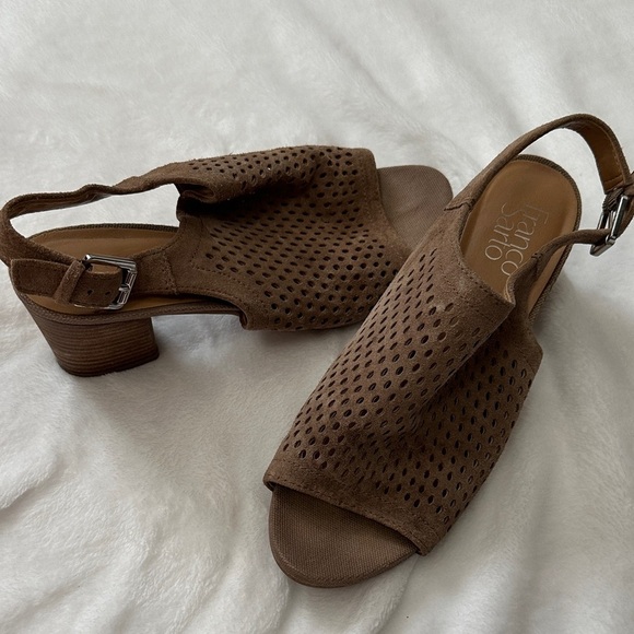 Franco Sarto Shoes - Franco Sarto Perforated Brown Sandals